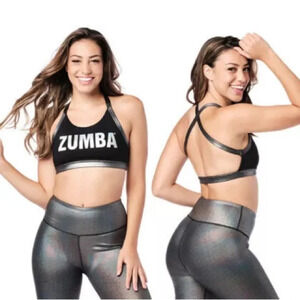 Zumba Sports Bra with Metallic Detailing